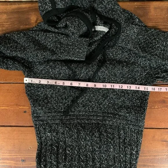 Athleta Black Marl Borealis 100% Merino Wool Women's Small Sweater Dress EUC - Picture 8 of 9